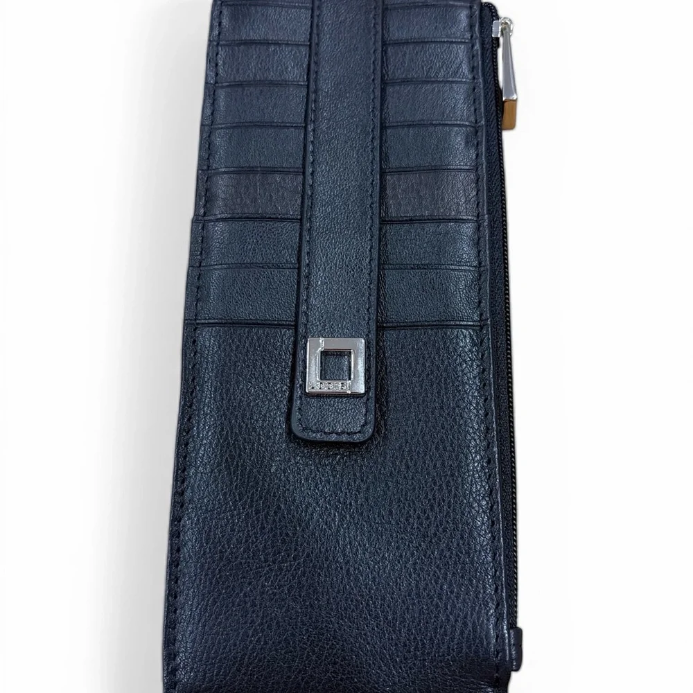Lodis‎ Julia RFID Leather Slim Zip Wallet Black New